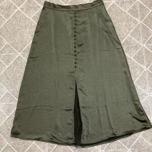 Olive Satin Skirt